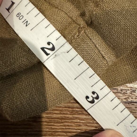 Christian Siriano M Olive 100% Linen Faux Wrap Skort Pockets Boho Preppy READ - Picture 10 of 10